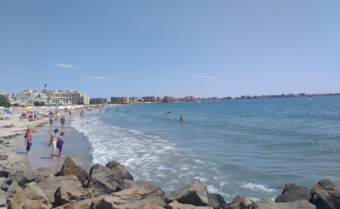 Photo de Pomorie beach South avec sable gris de surface