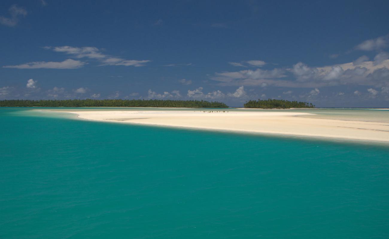 Photo de Aitutaki Sandbank avec sable fin blanc de surface