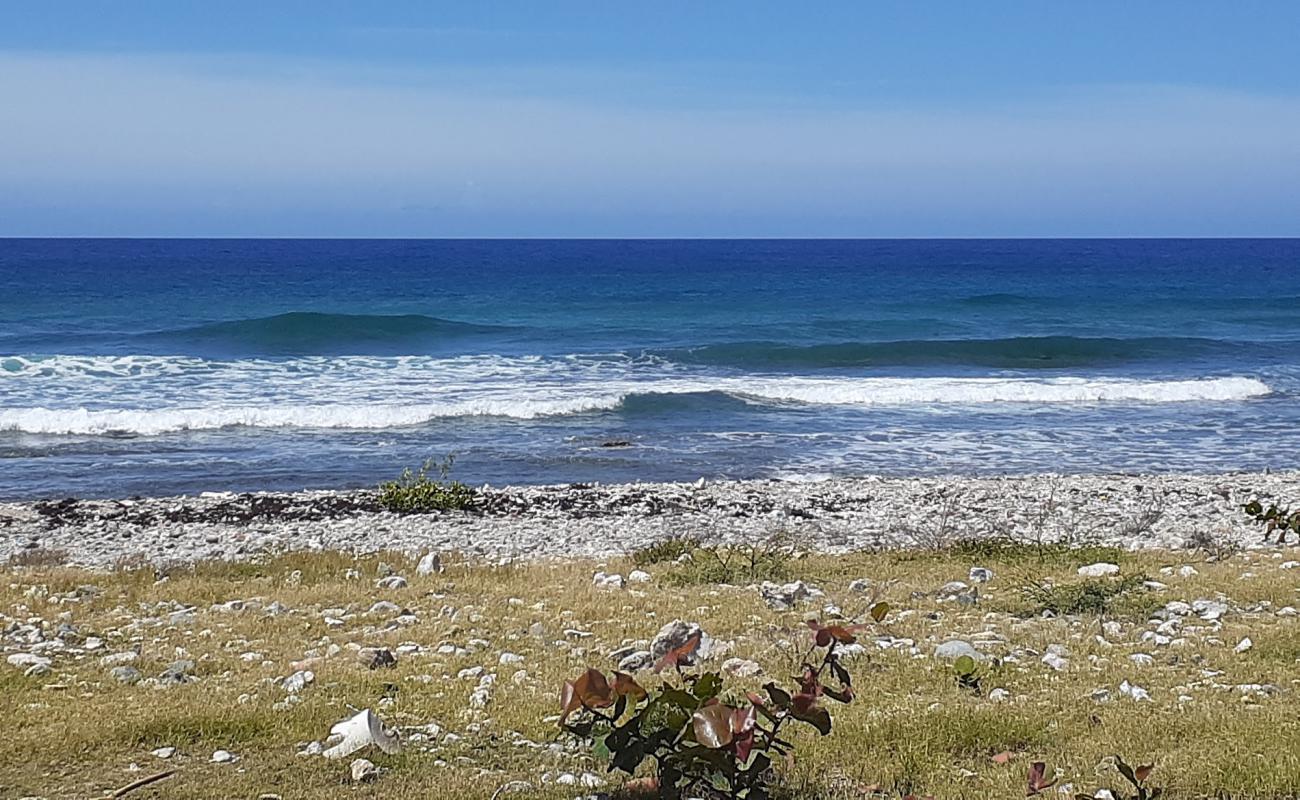 Photo de Playa Larga avec sable gris avec roches de surface