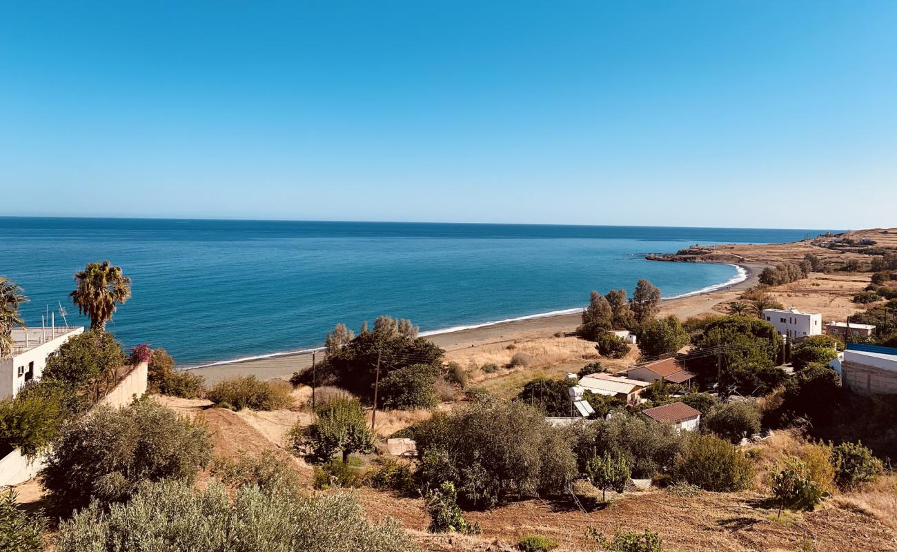 Photo de Pachiammos beach avec sable gris de surface