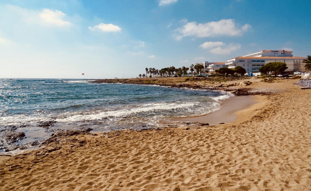 Photo de Pachyammos beach avec sable beige de surface