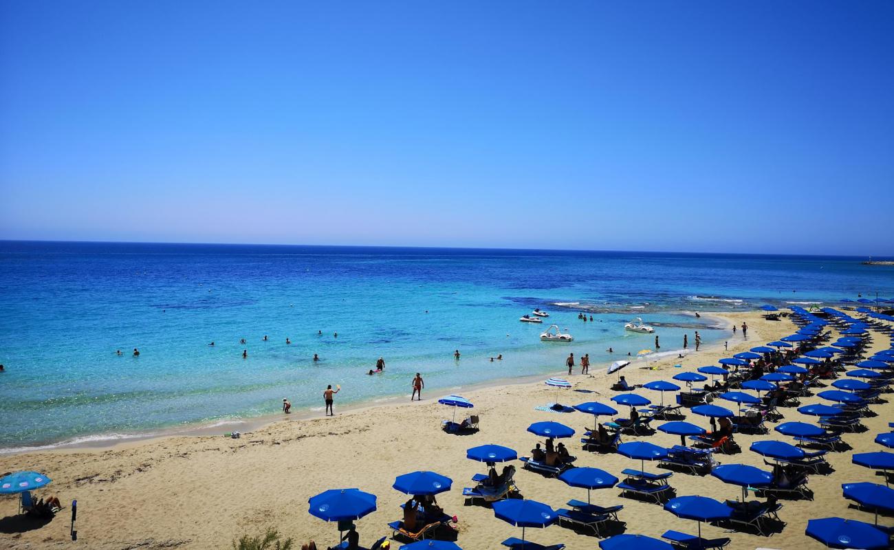 Photo de Plage de Glyki Nero avec sable fin et lumineux de surface