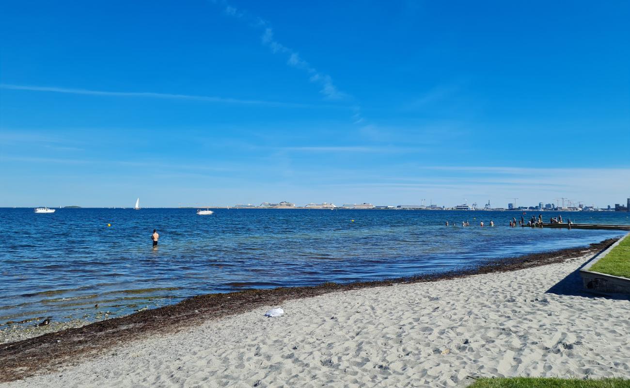 Photo de Charlottenlund Beach avec sable lumineux de surface