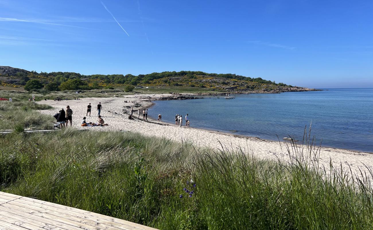 Photo de Sandvig Strand Bornholm avec sable lumineux de surface