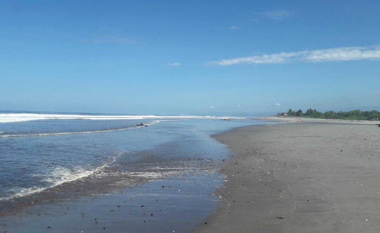 Photo de The pines beach avec sable gris de surface