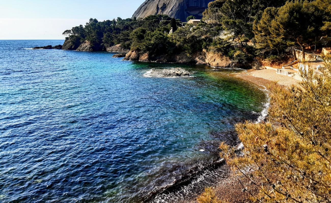 Photo de Calanque de Mugel avec caillou brun de surface