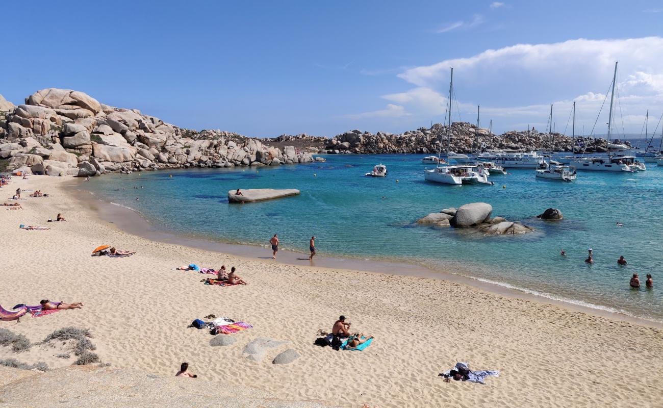 Photo de Plage de Cala Giunco avec sable fin et lumineux de surface