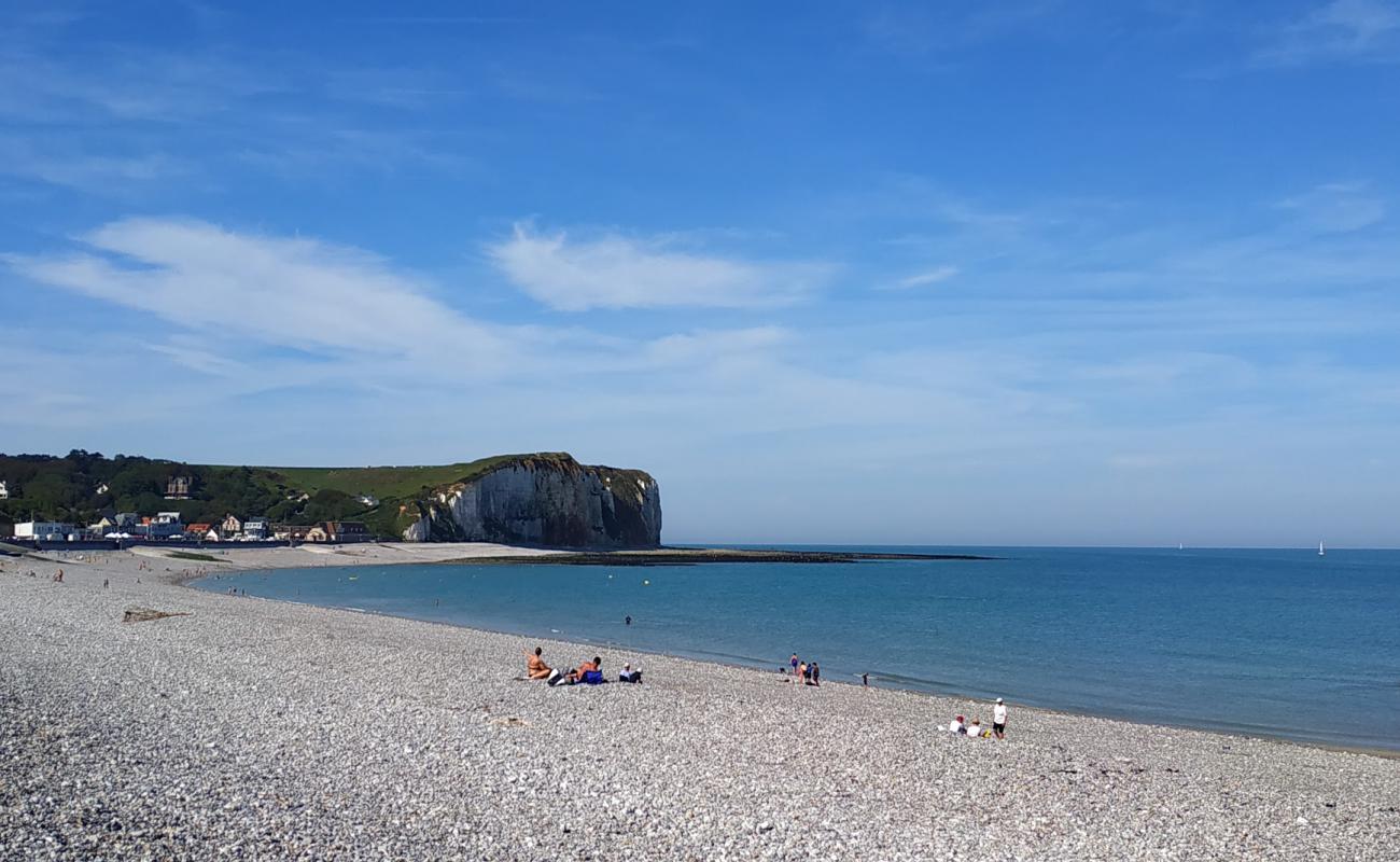 Photo de Plage de Veulettes-sur-Mer avec galets beige de surface