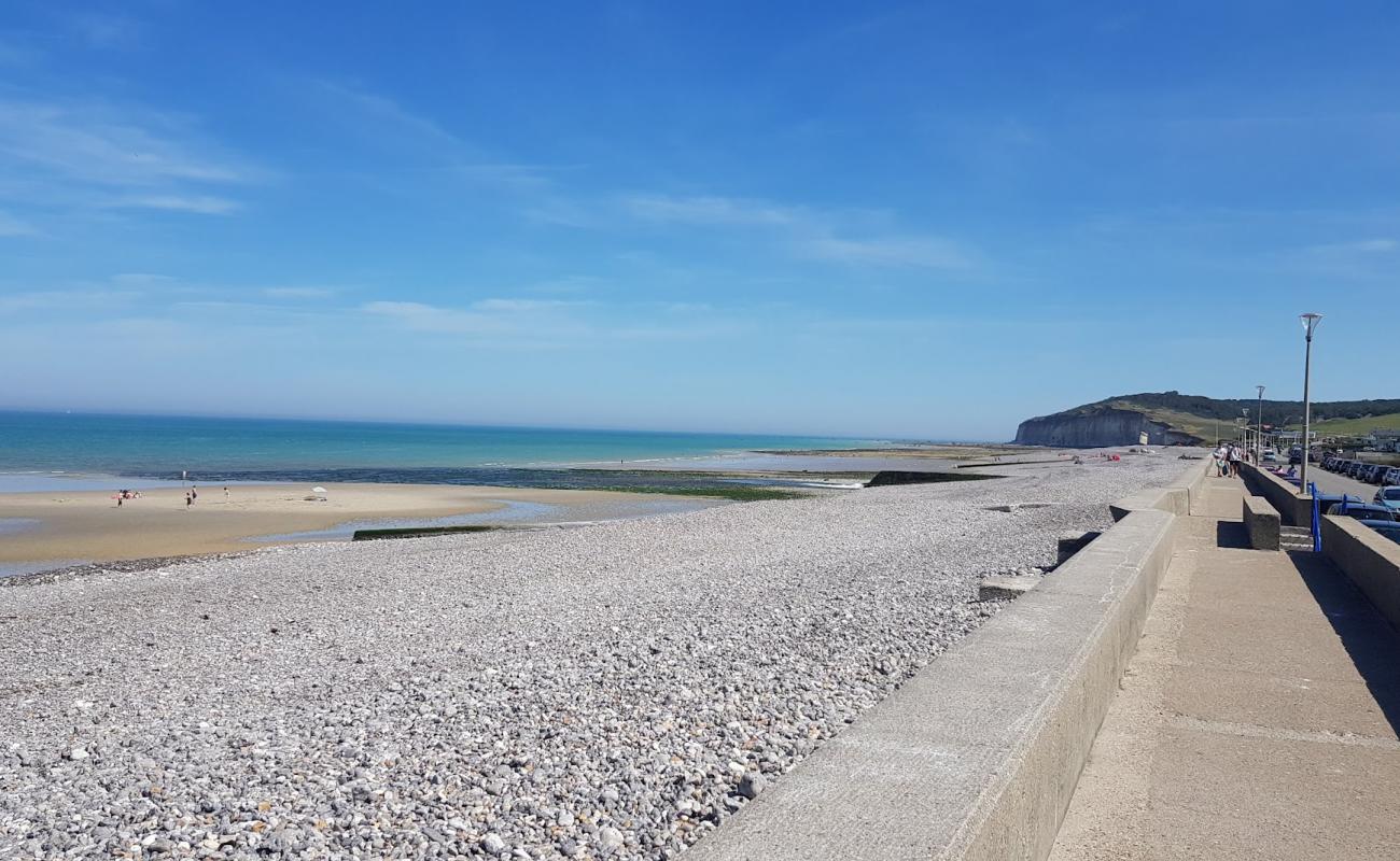 Photo de Plage de Quiberville-sur-Mer avec galets beige de surface