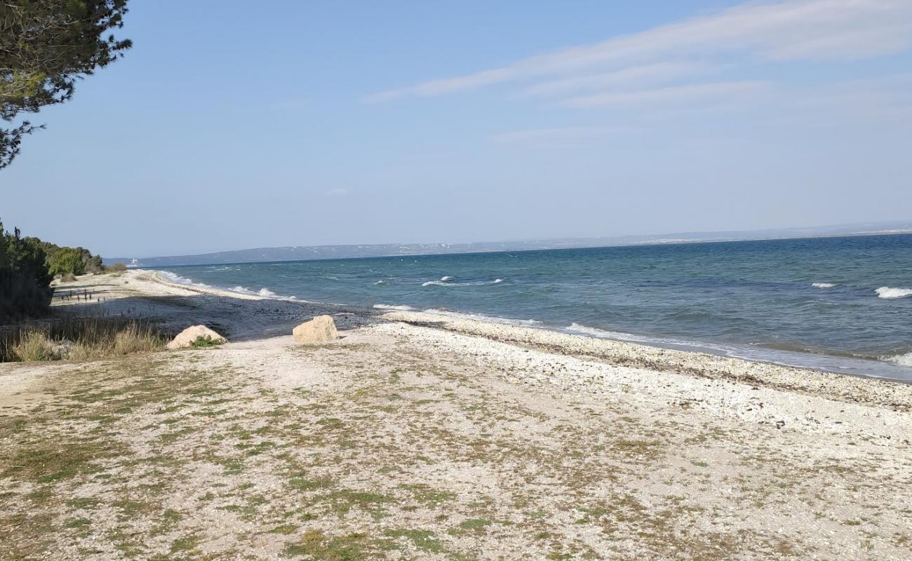 Photo de Figuerolles Beach avec sable coquillé beige de surface