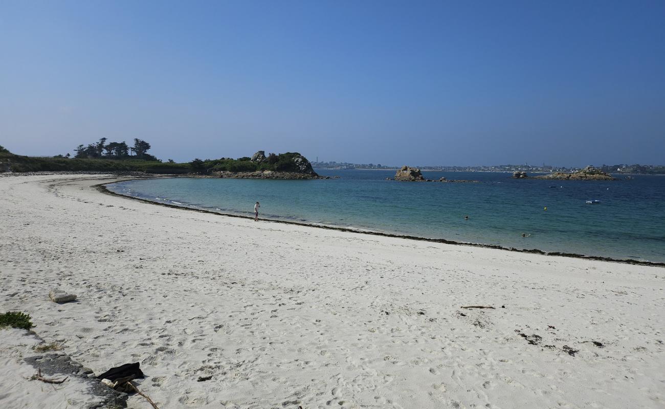 Photo de Perharidy Beach avec sable beige de surface