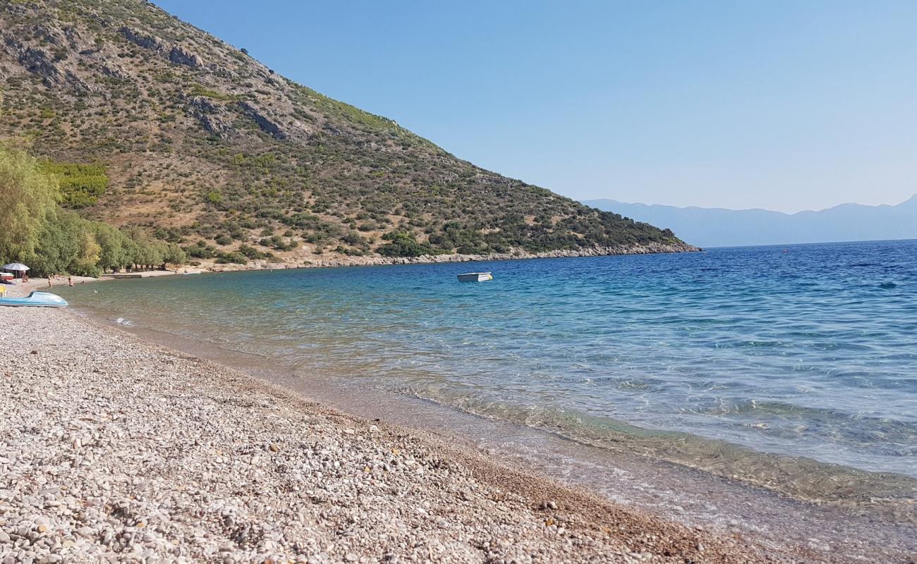 Photo de Straw of voeotia beach avec caillou fin clair de surface