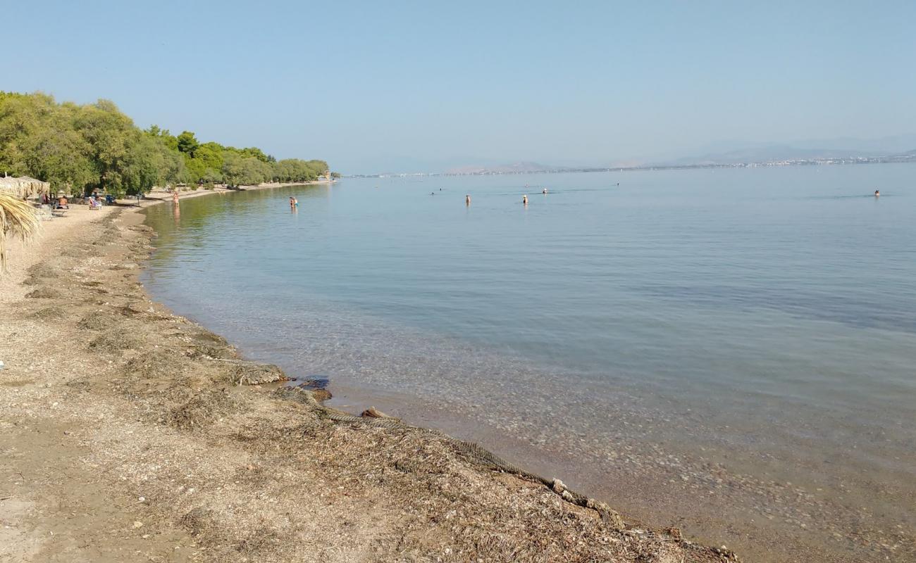 Photo de Plaka dilesi beach avec sable noir avec caillou de surface