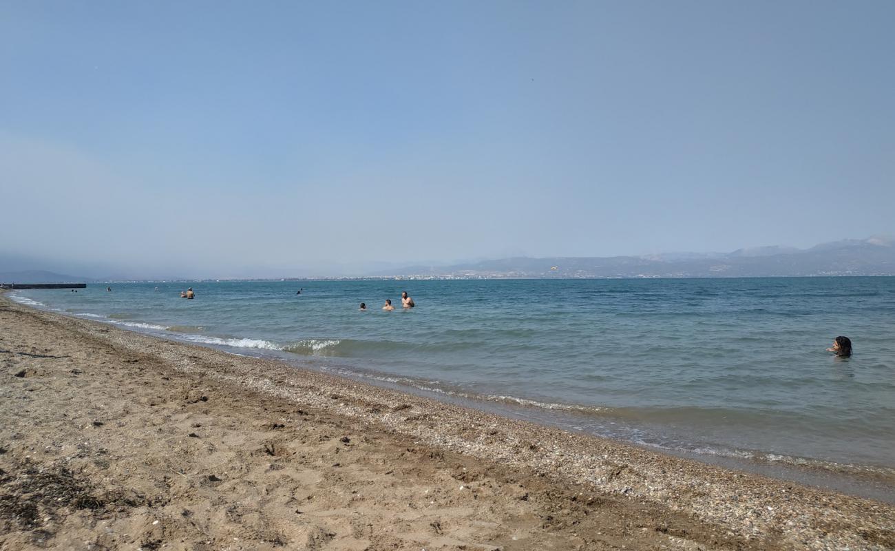 Photo de Avlidas beach avec sable noir & galets de surface