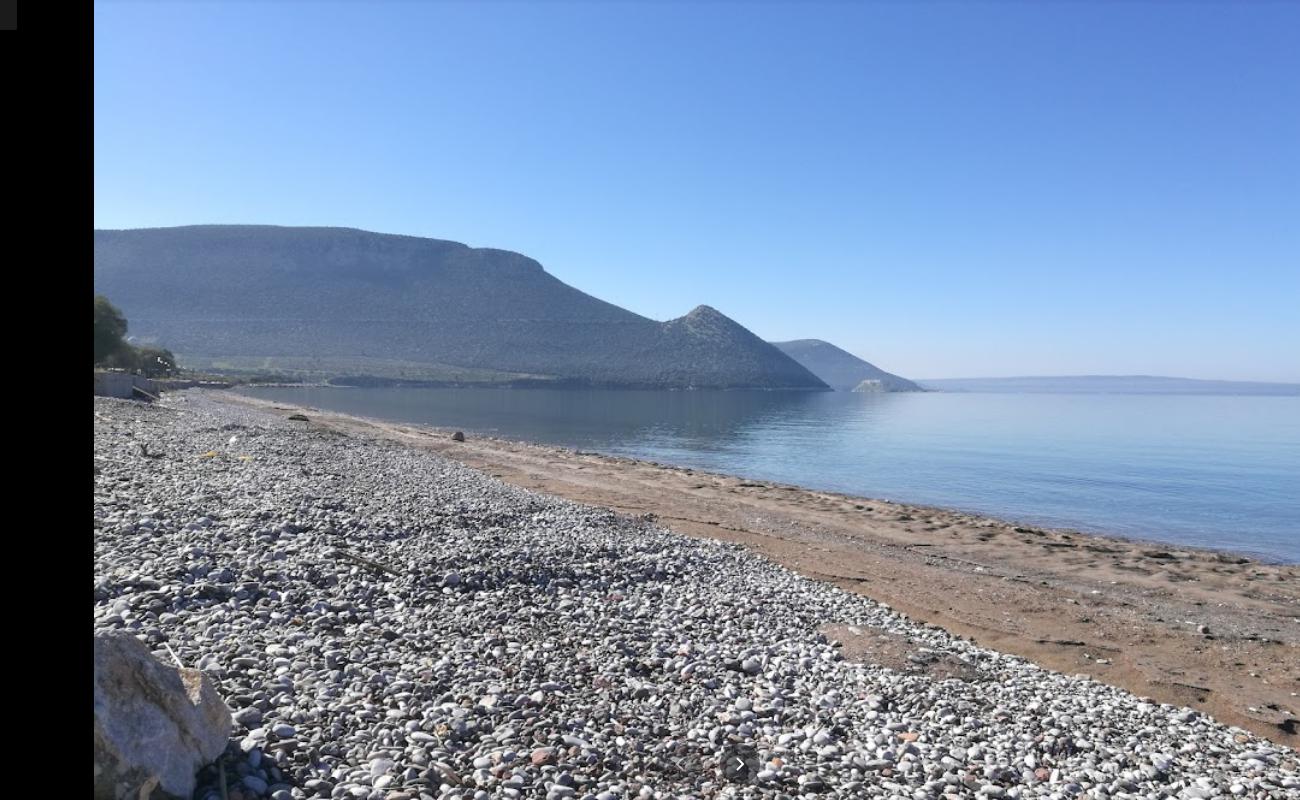 Photo de Anthidona bay beach avec sable noir avec caillou de surface