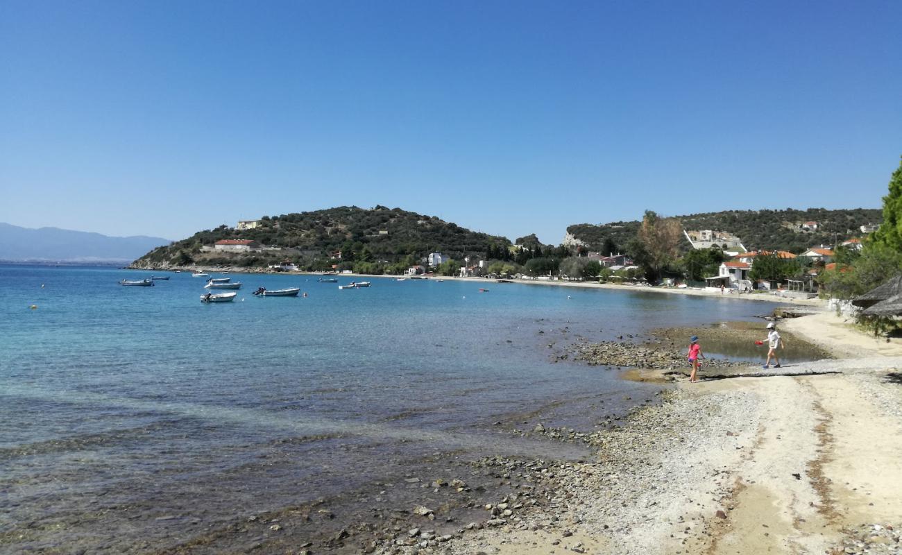 Photo de Agia Kyriaki beach avec petits galets beige de surface
