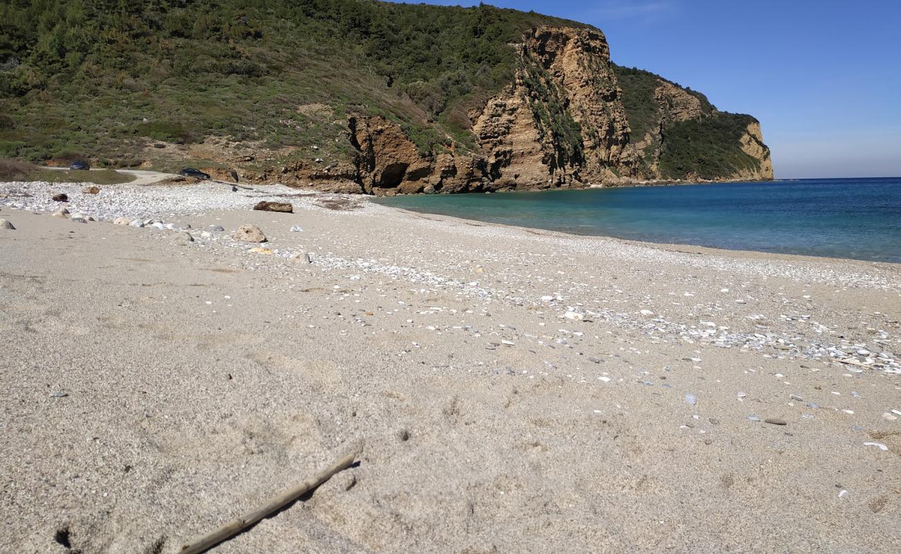 Photo de Theotokos beach avec sable clair avec caillou de surface