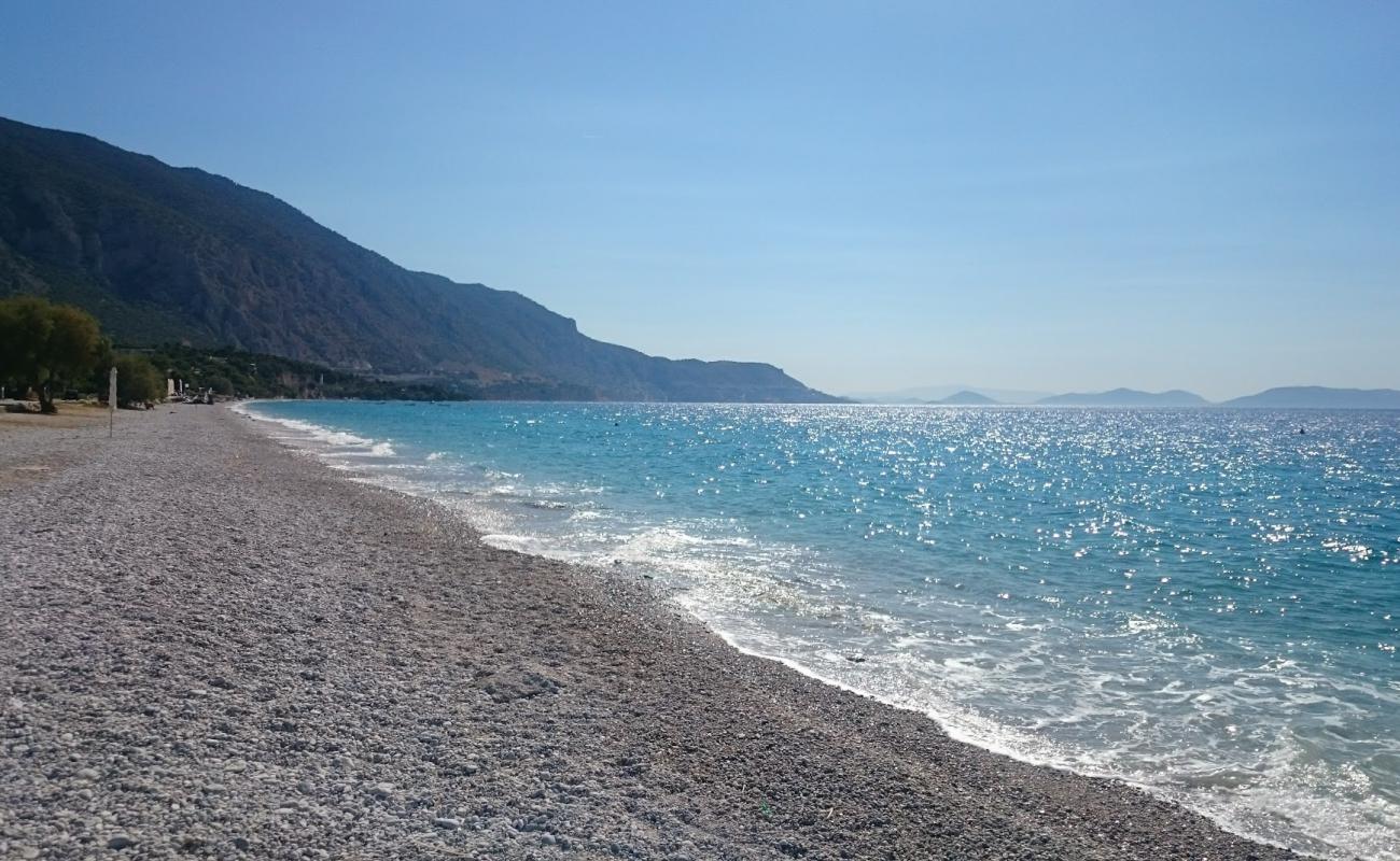 Photo de Kinetas beach avec caillou fin clair de surface