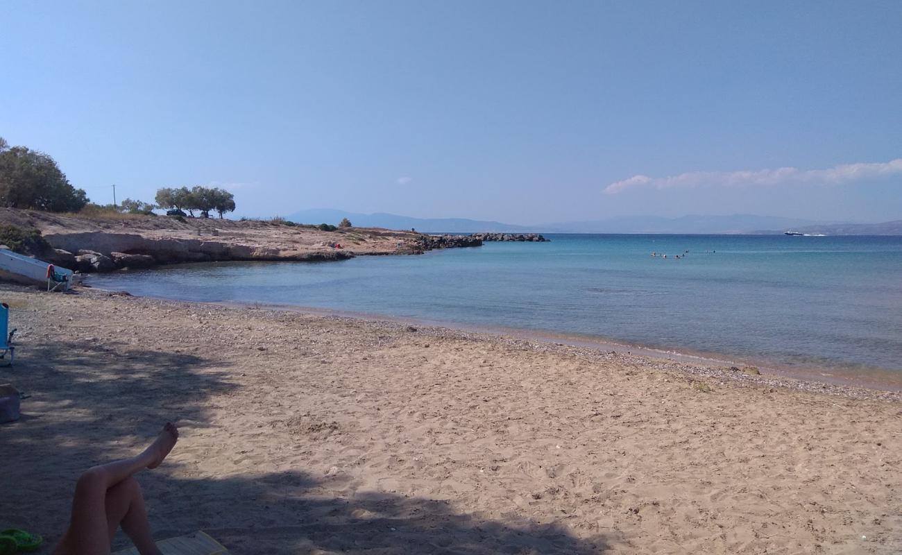 Photo de Zenobia Beach avec sable noir avec caillou de surface