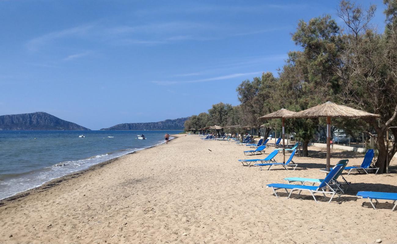 Photo de Paralia Gialova II avec sable beige de surface
