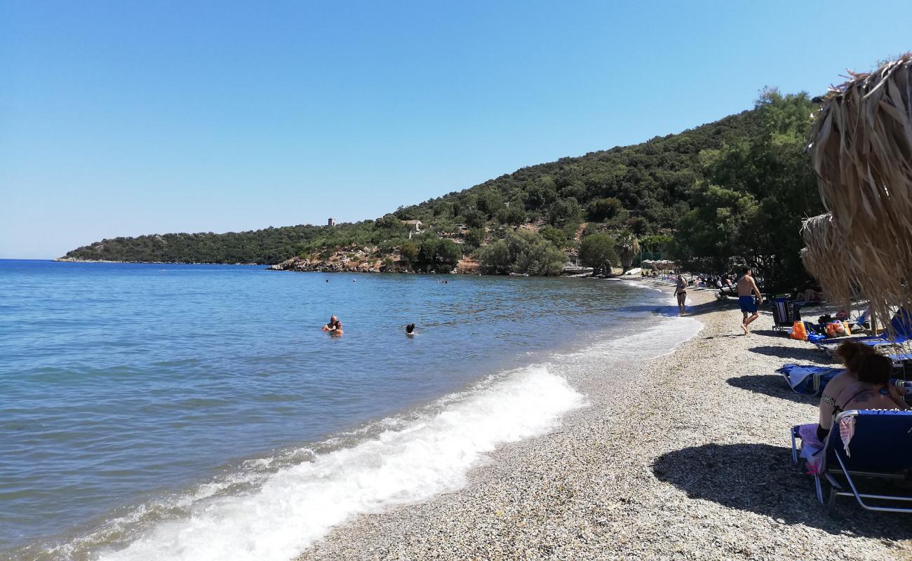 Photo de Vathi beach avec petits galets gris de surface