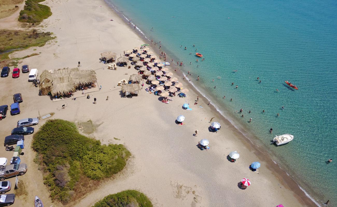 Photo de Maganos beach avec sable fin et lumineux de surface