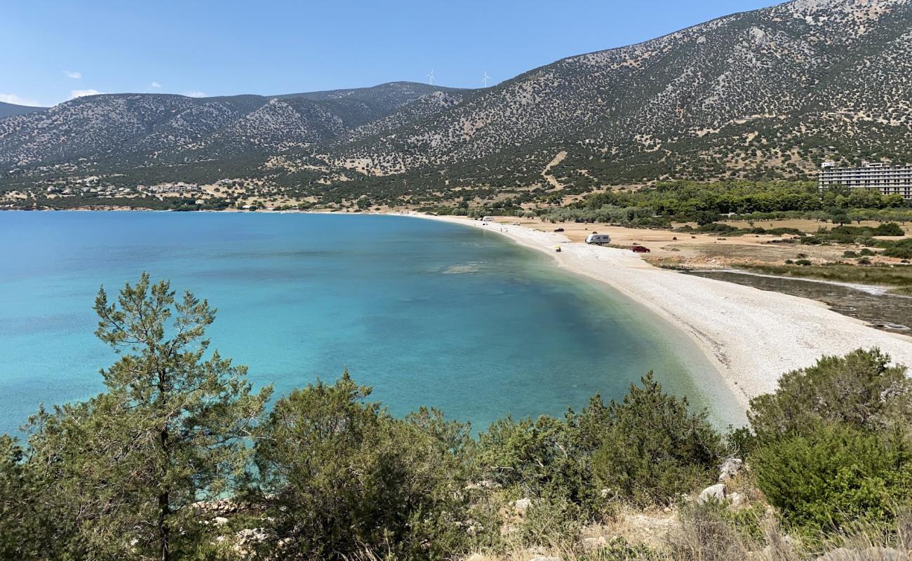 Photo de Paralia Salanti avec caillou fin clair de surface