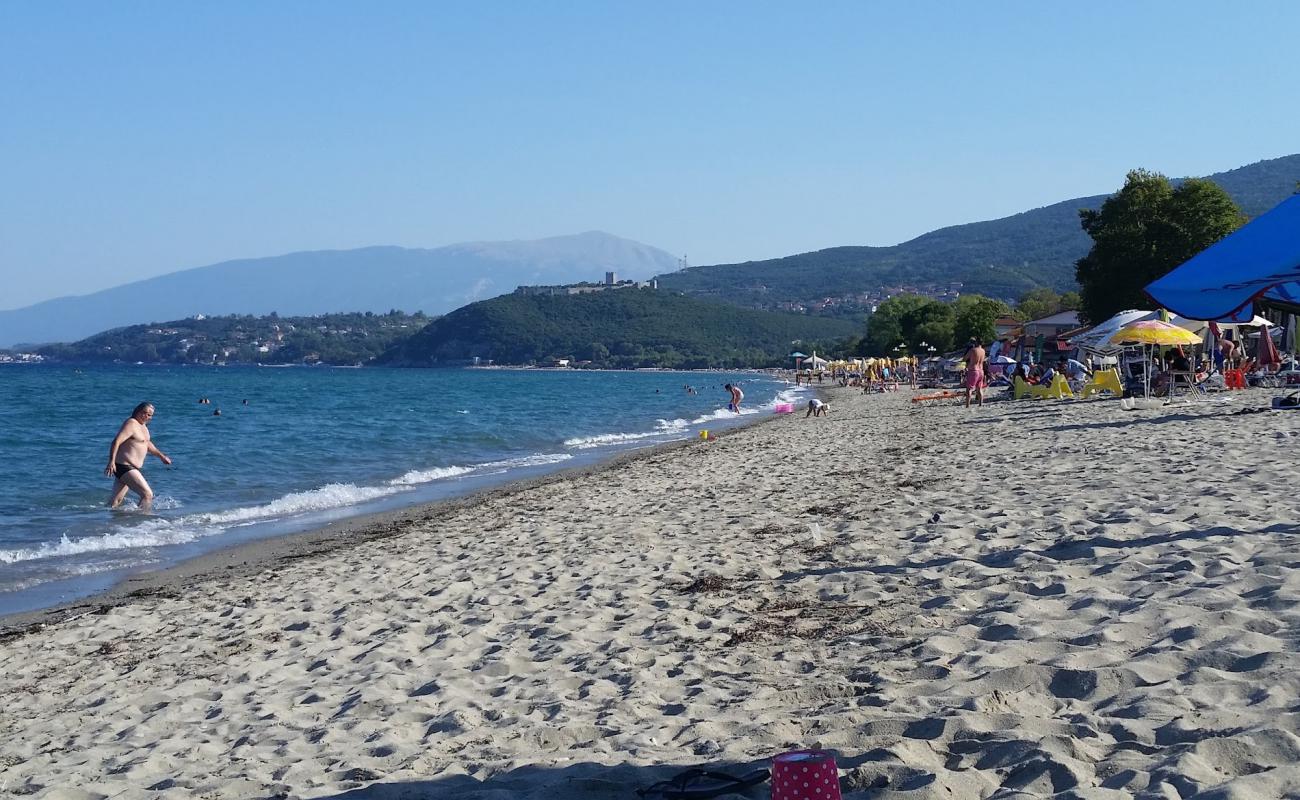 Photo de Skotina beach avec sable gris de surface