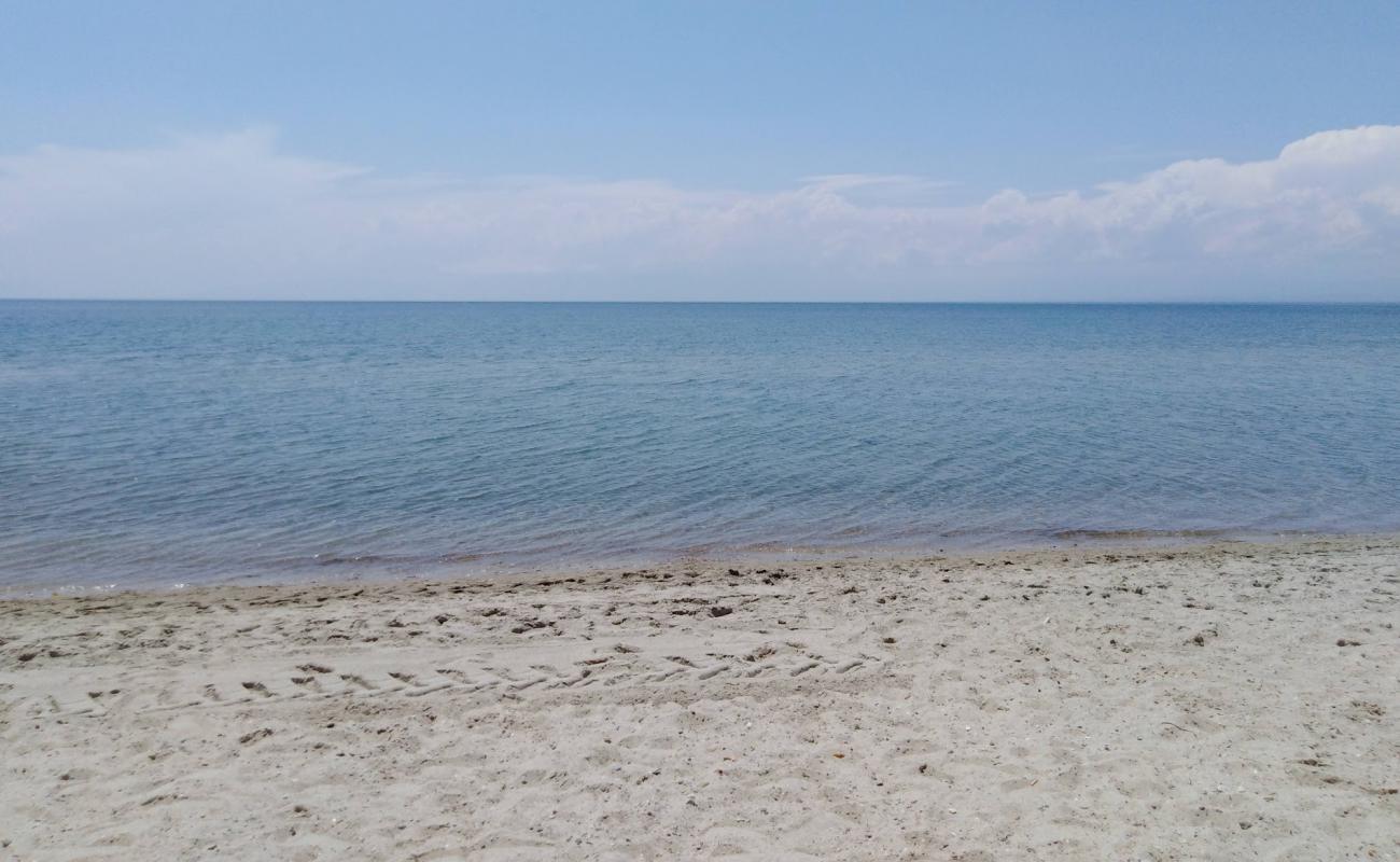 Photo de Kyma beach avec sable beige & galets de surface