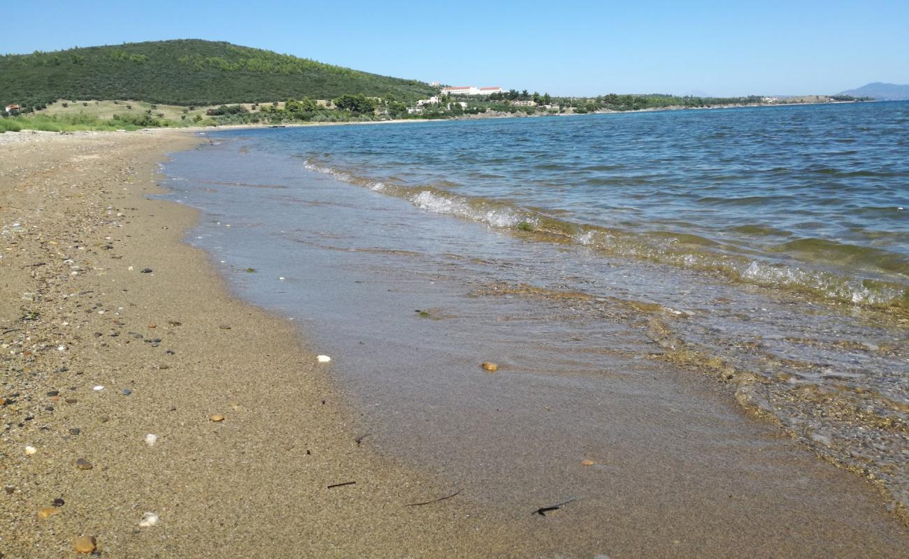 Photo de Vatopedi beach avec sable lumineux de surface