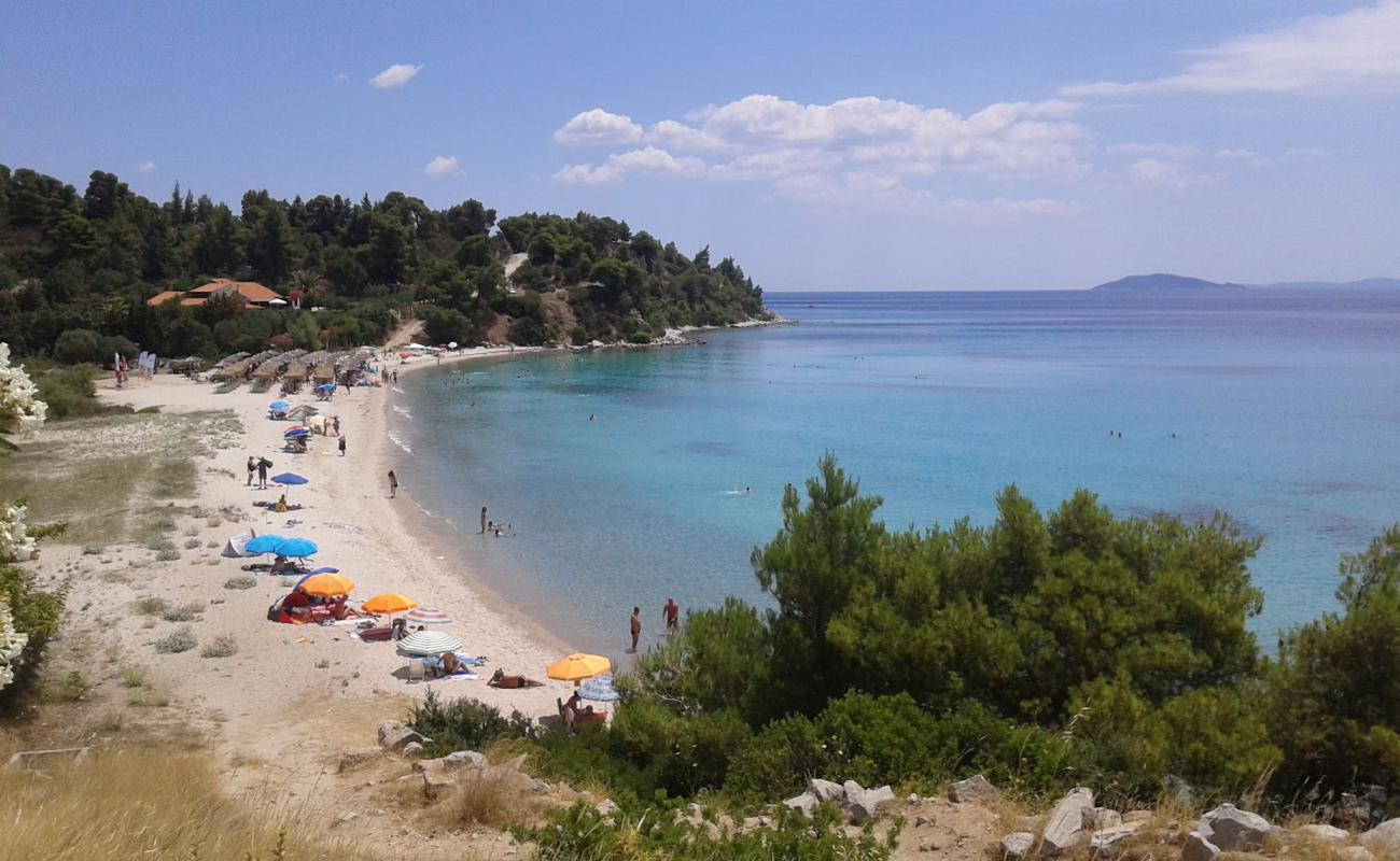 Photo de Metamorfossi beach avec sable beige & galets de surface