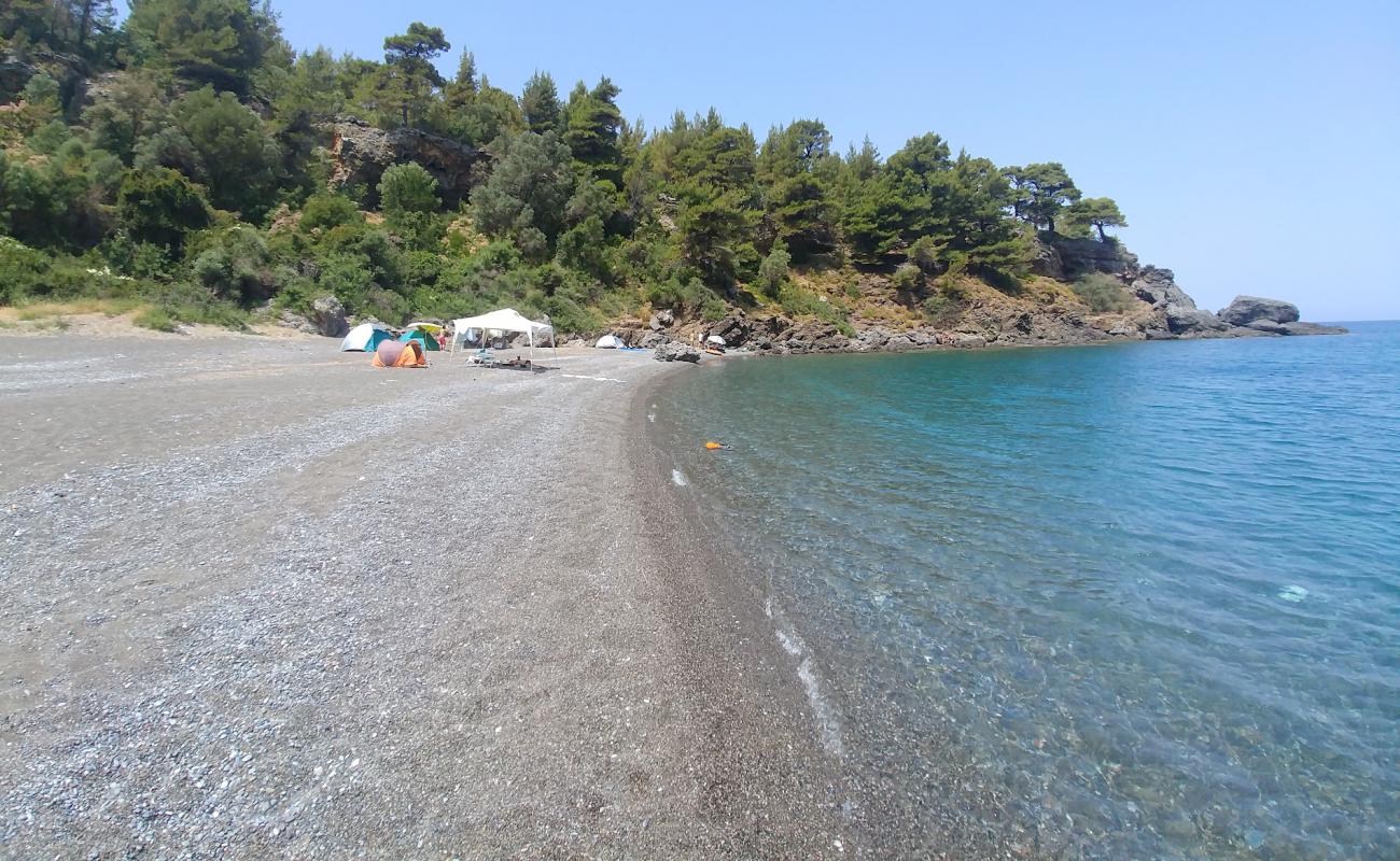 Photo de Makrigialos beach avec caillou fin gris de surface