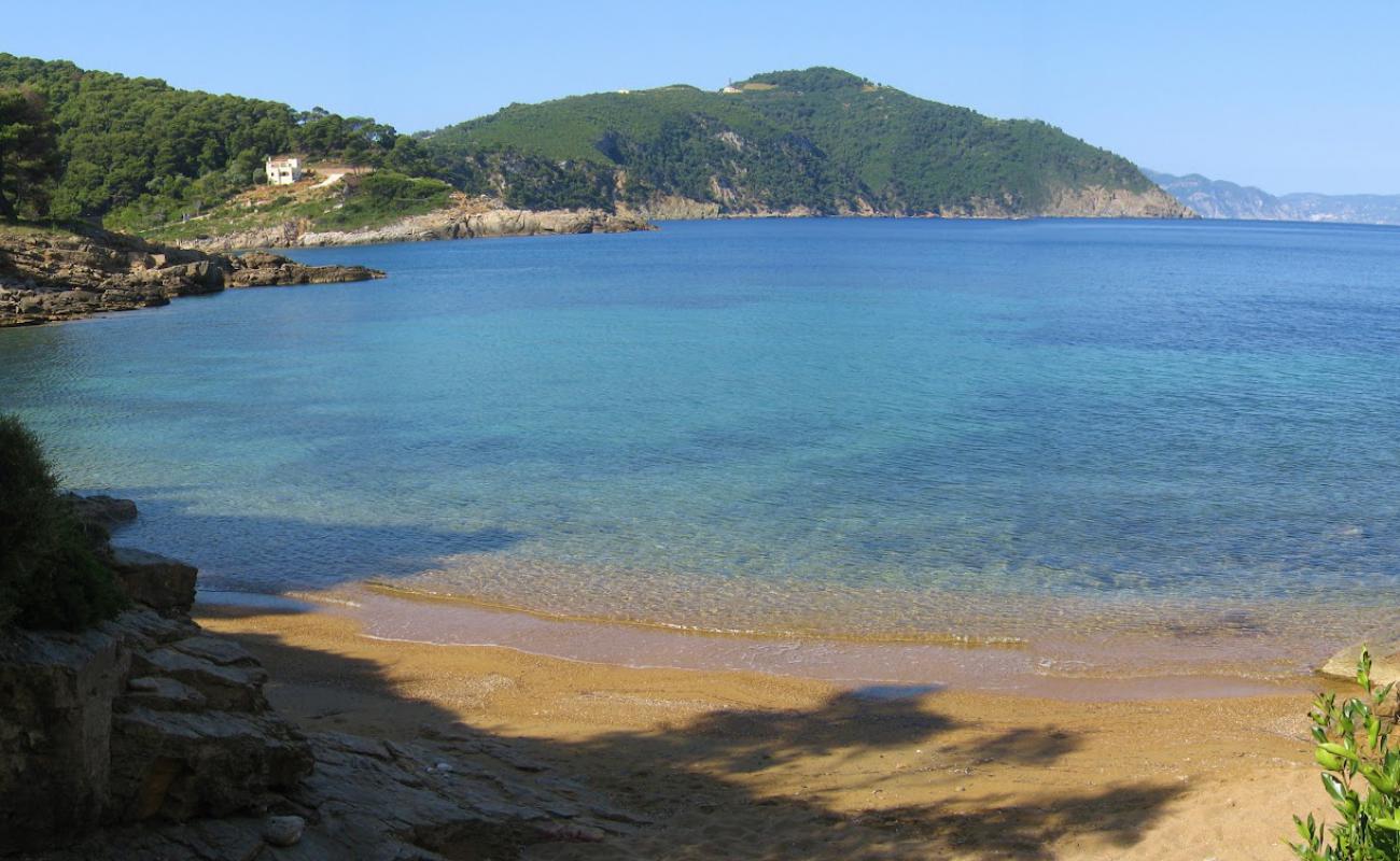 Photo de Tourkoneri beach avec sable brun de surface