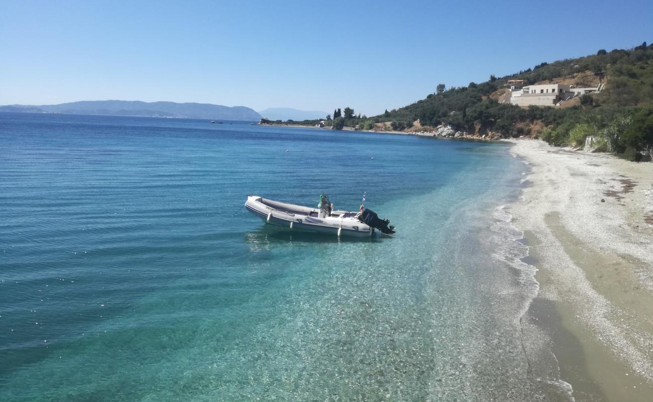 Photo de Kalyves beach avec sable clair avec caillou de surface