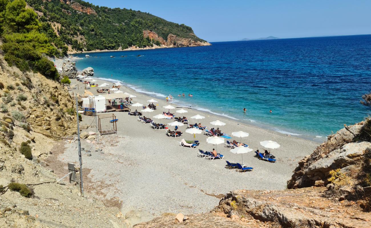 Photo de Velanio beach avec caillou fin gris de surface