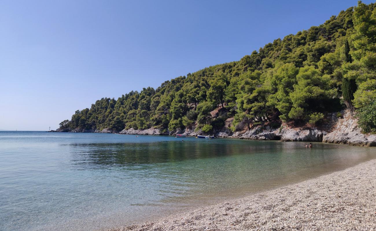 Photo de Agnontas beach avec caillou fin gris de surface