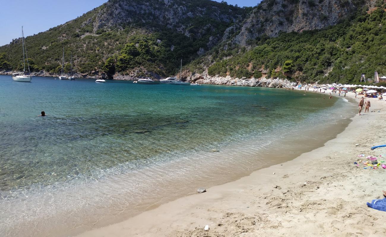 Photo de Limnonari beach avec sable lumineux de surface