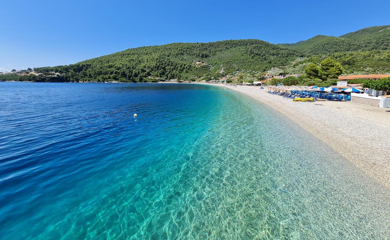 Photo de Plage de Panormos avec caillou fin gris de surface