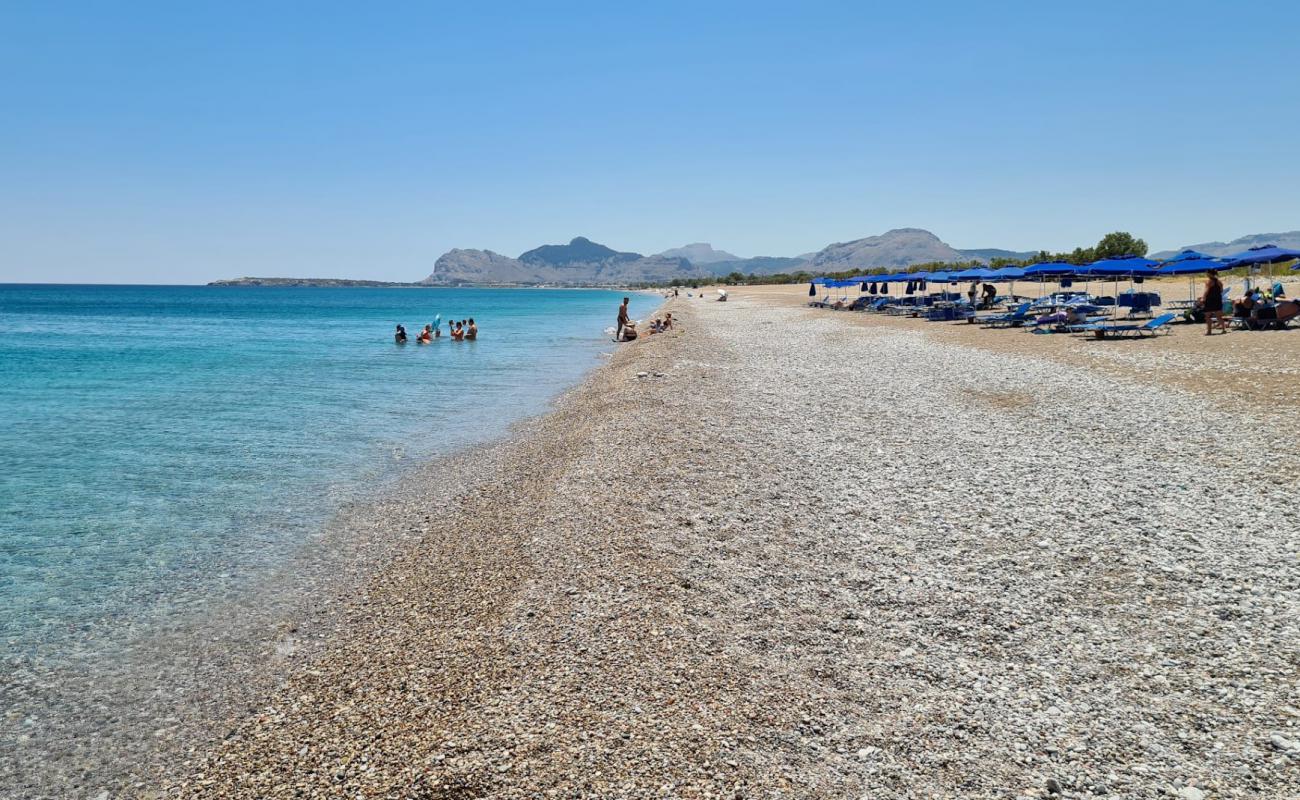 Photo de Plage d'Afandou avec caillou fin clair de surface