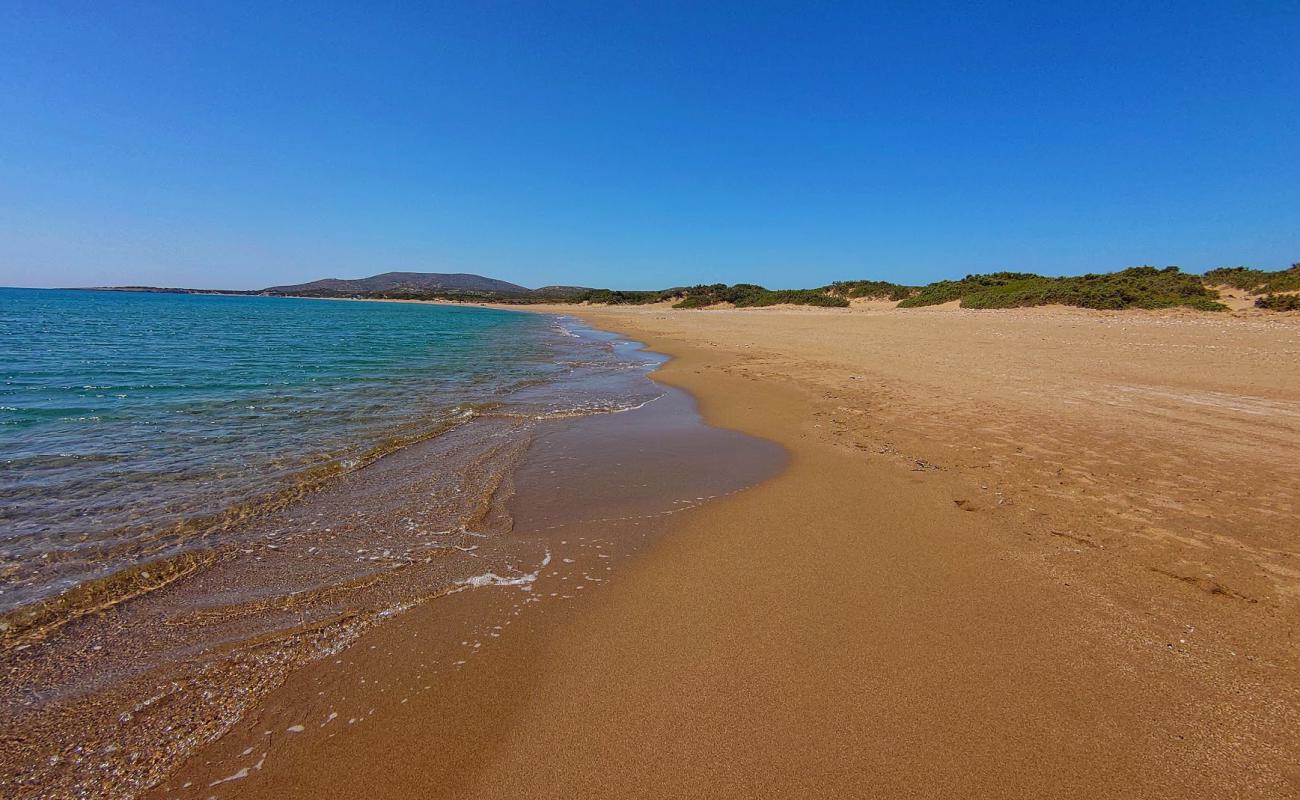 Photo de Agios Georgios Beach avec sable brun de surface