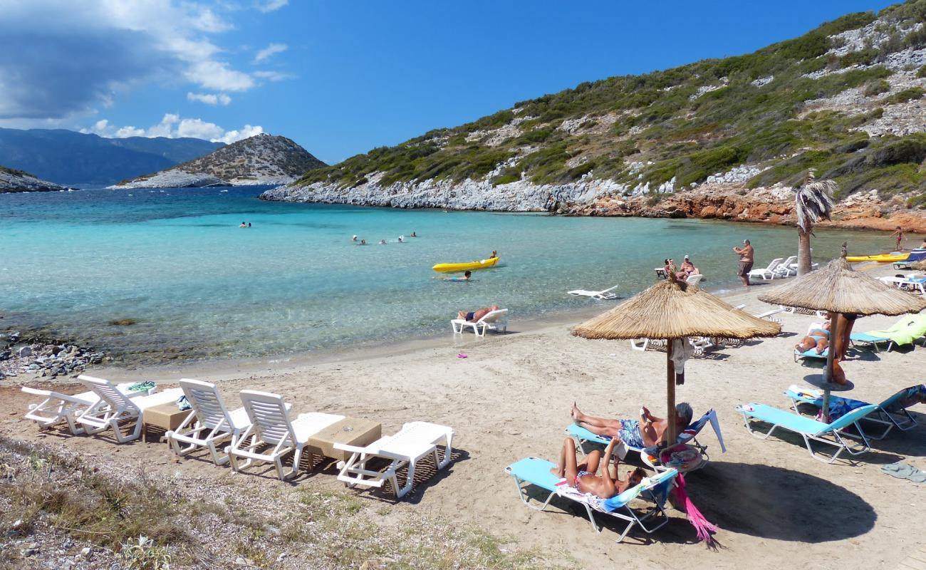 Photo de Livadaki beach avec sable brun de surface