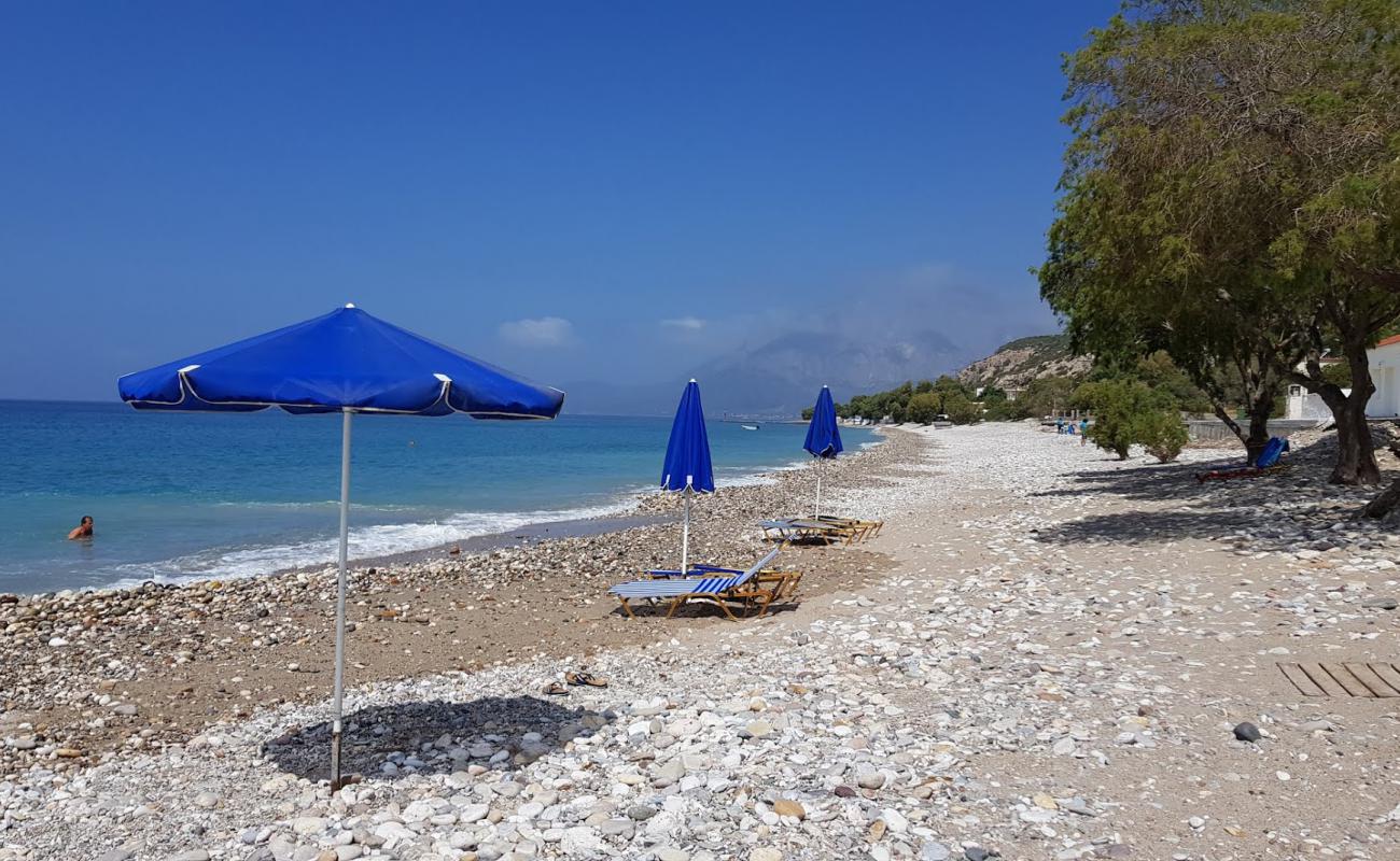 Photo de Balos beach avec sable beige & galets de surface