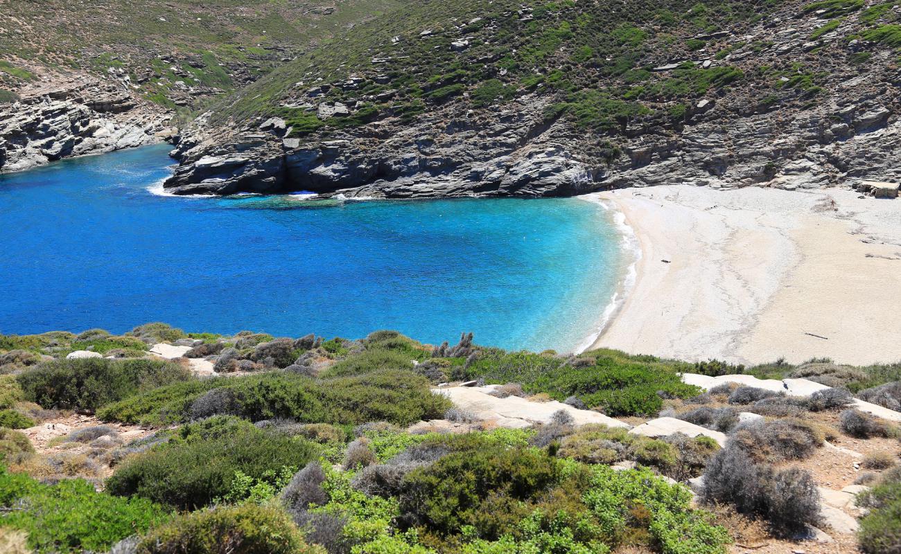 Photo de Paralia Lefka avec caillou fin clair de surface