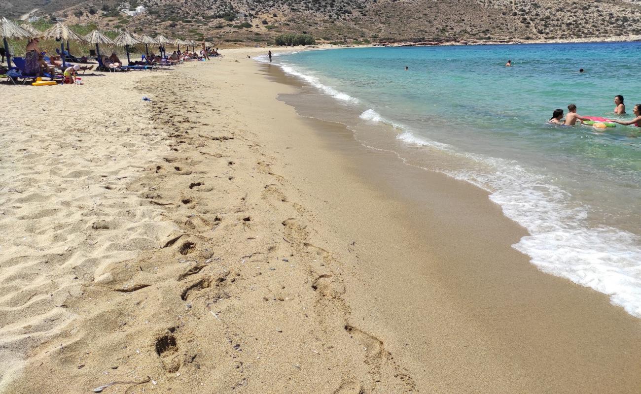 Photo de Agios Theodoti beach avec sable beige de surface