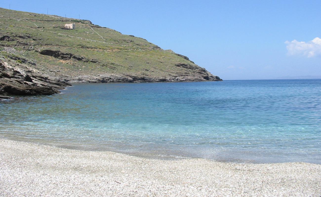 Photo de Kalogiros avec sable beige & galets de surface