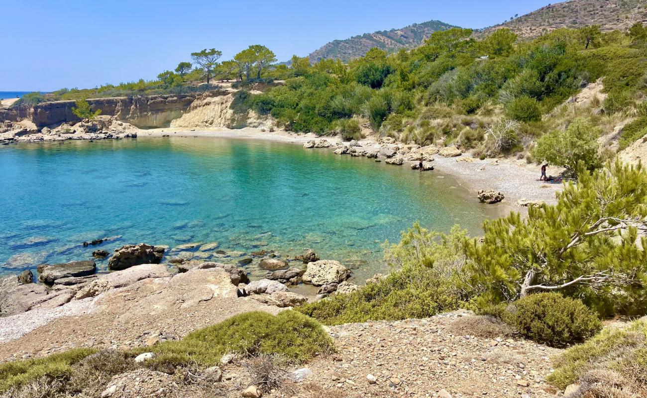 Photo de Maheridi beach avec galets beige de surface