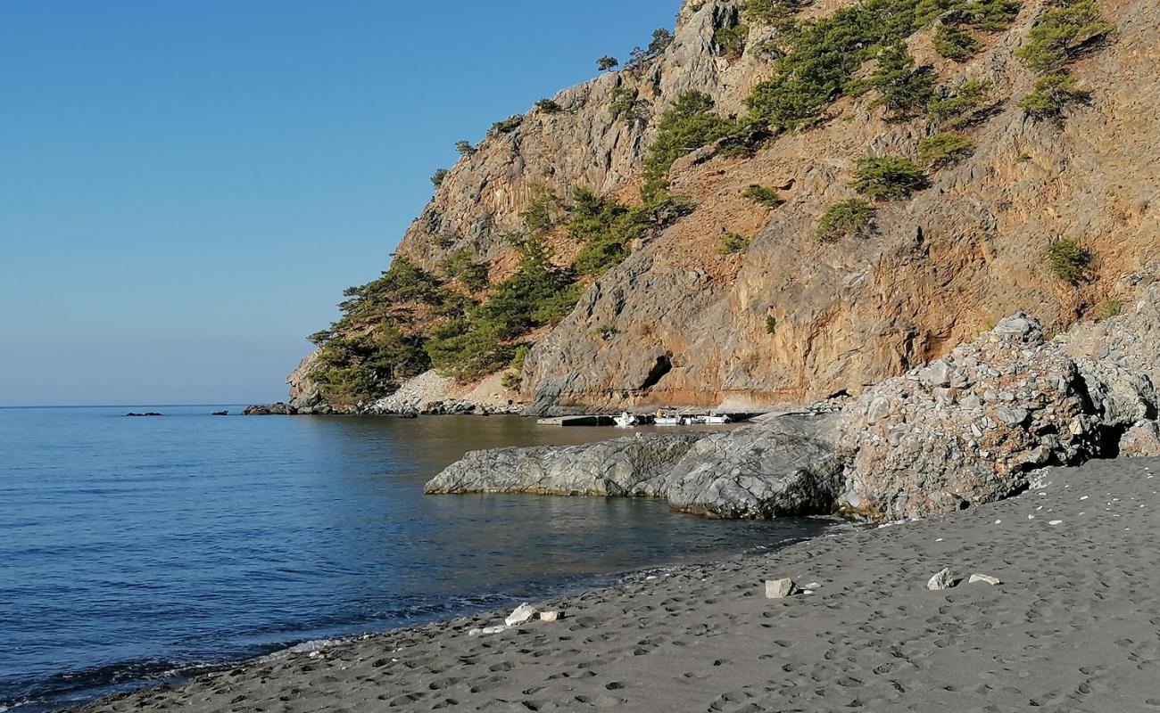 Photo de Agia Roumeli avec sable gris de surface