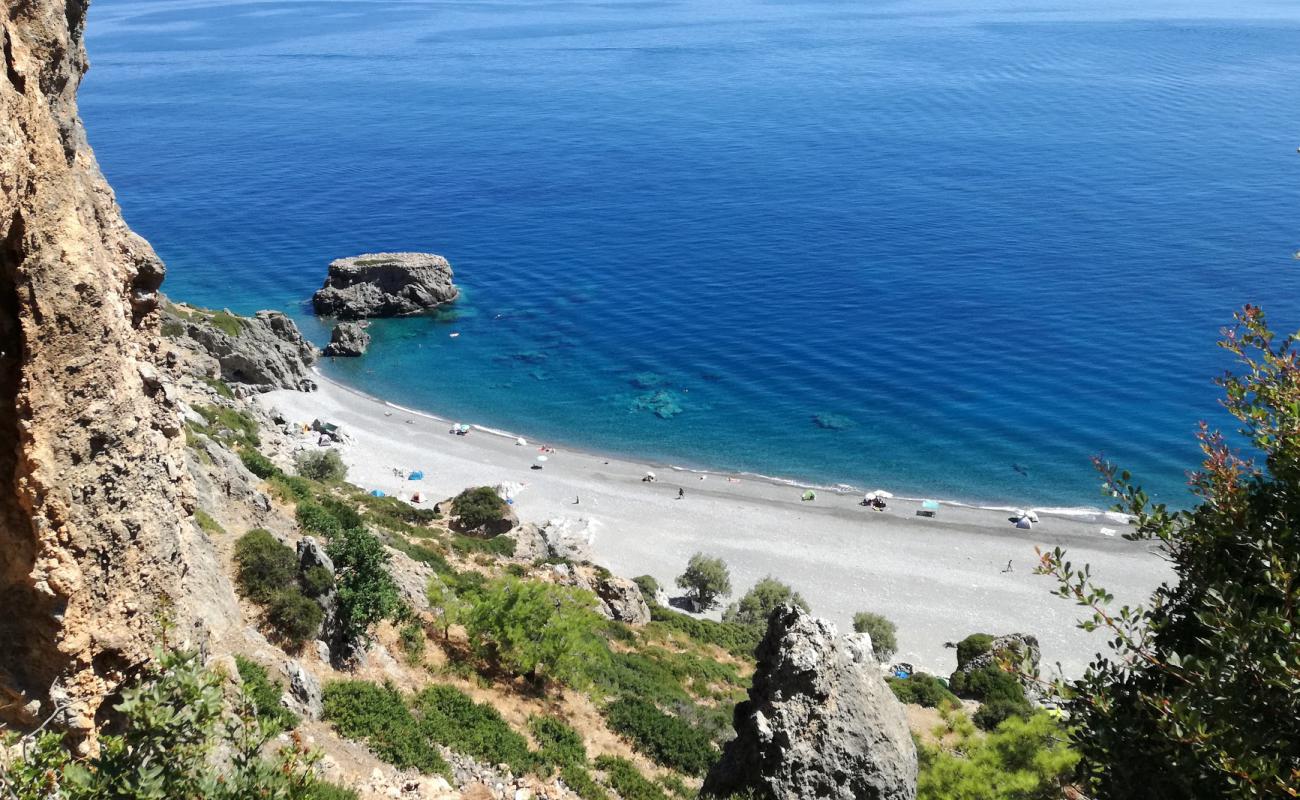 Photo de Sougia beach avec galets gris de surface