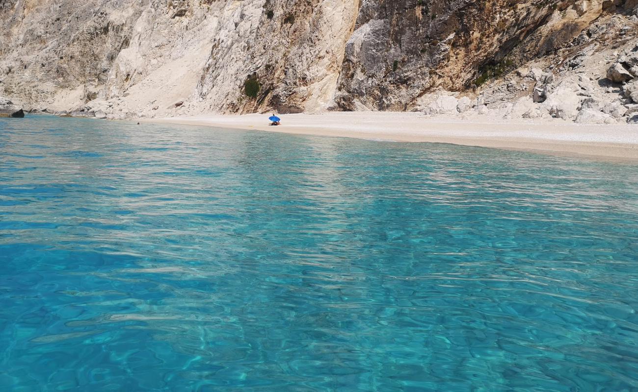 Photo de Unnamed beach avec petits galets beige de surface