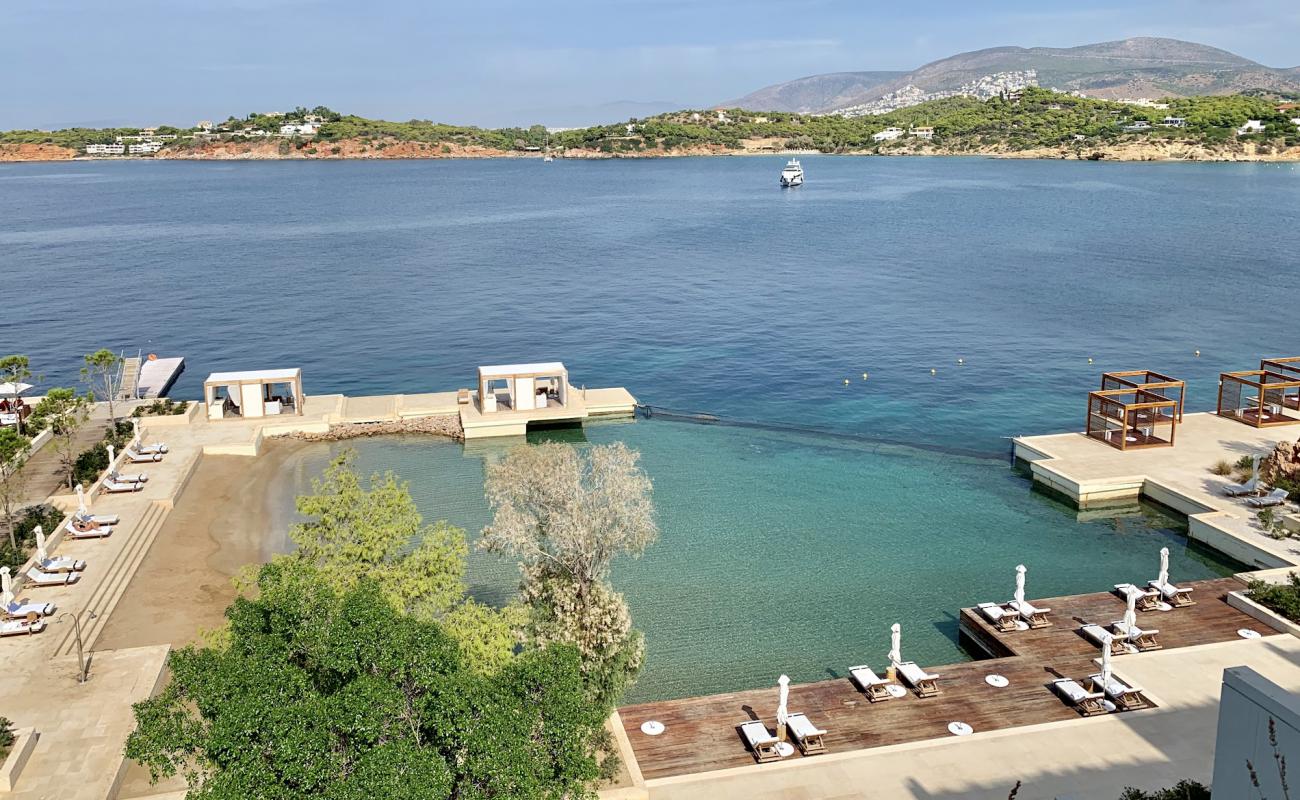 Photo de Apollonos Beach avec sable beige de surface